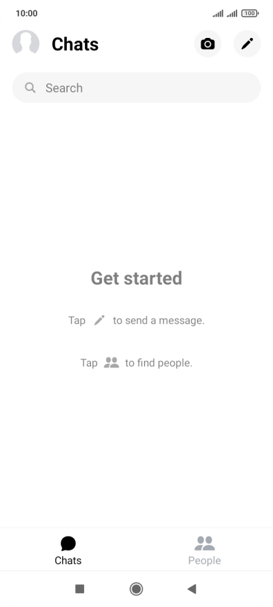 Press the new message icon. Press the new message icon.