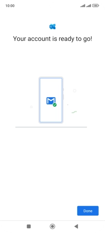 If this screen is displayed, your email account has been recognised and is being set up automatically. Follow the instructions on the screen to key in more information and finish setting up your phone.