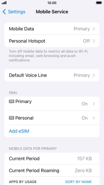 Press Mobile Data.