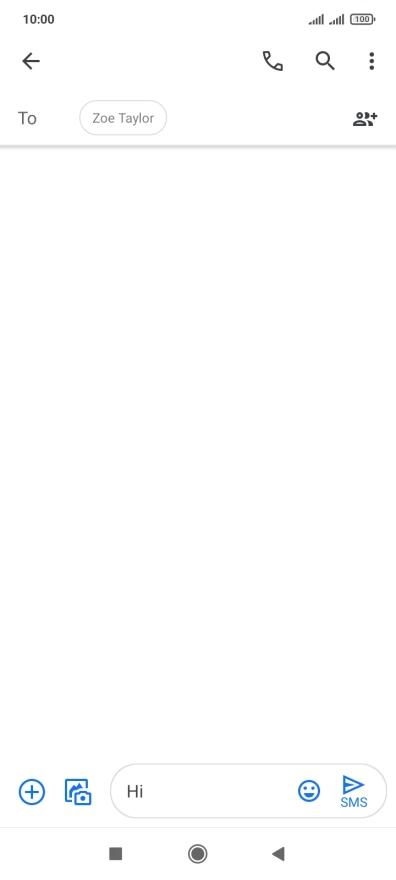 Press the send icon when you've finished your text message.