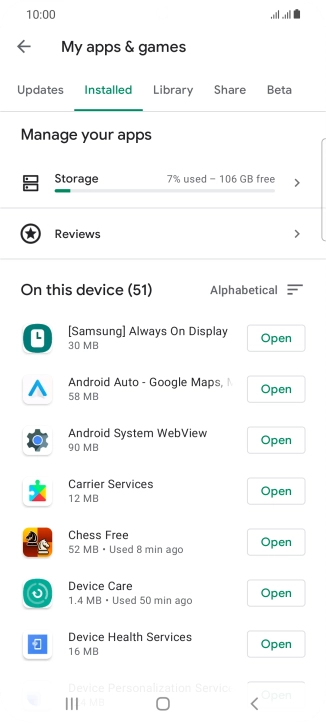 Press the required app. Press the required app.