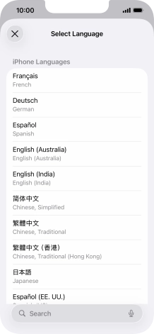Press the required language.