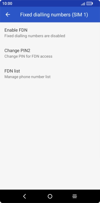 Press Enable FDN.
