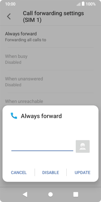 Press DISABLE.