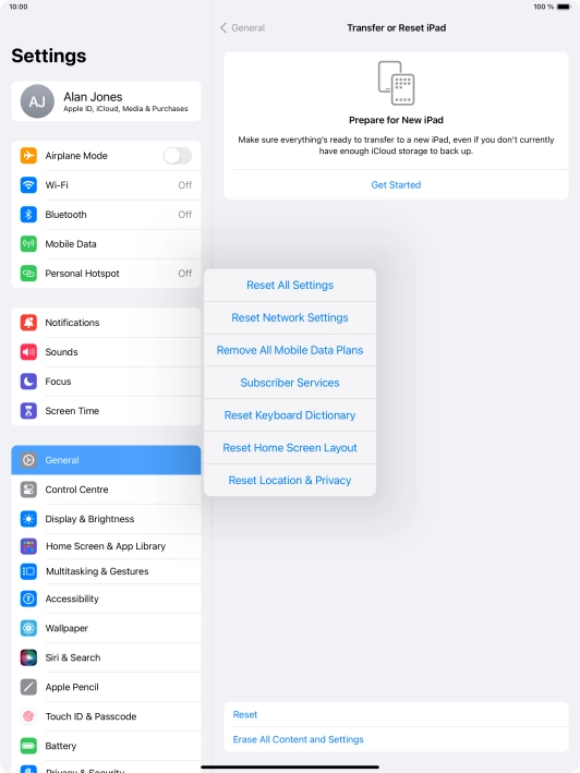 Press Reset All Settings.