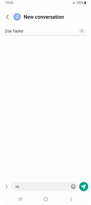 Press the send icon when you've finished your text message.