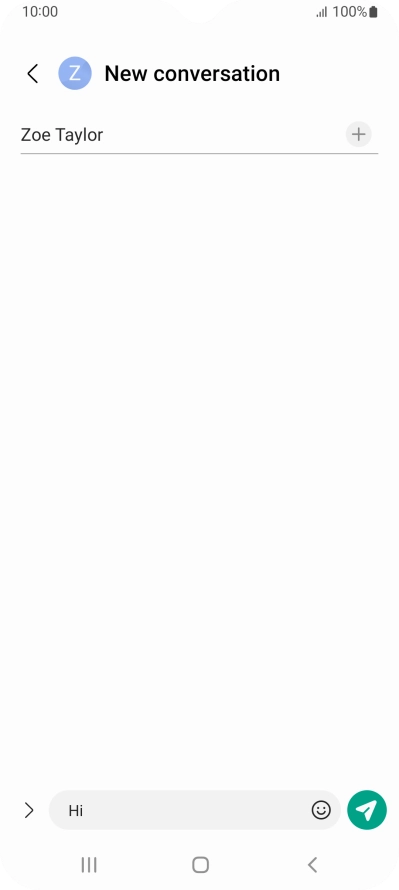 Press the send icon when you've finished your text message.