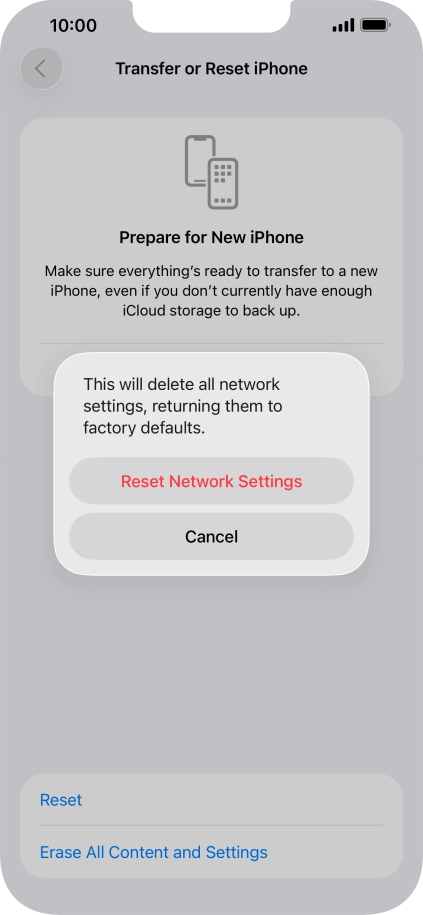 Press Reset Network Settings.
