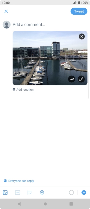 Press the text input field. Press the text input field.