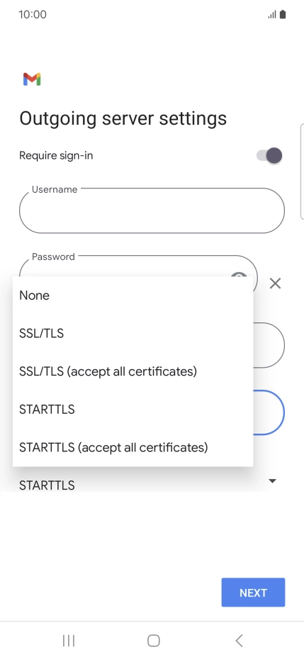 Press SSL/TLS.