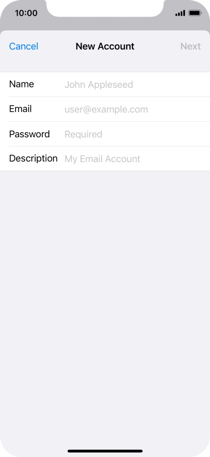 Press Name and key in the required sender name.
