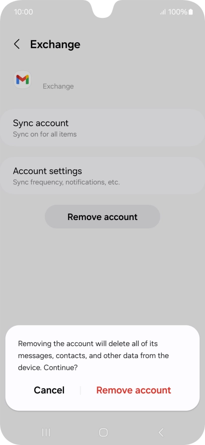 Press Remove account. Press Remove account.