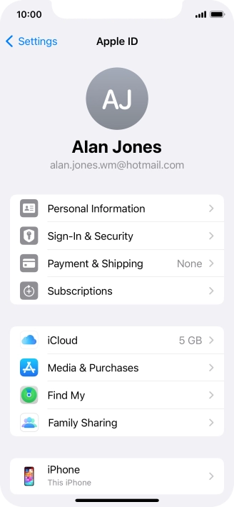 Press iCloud.