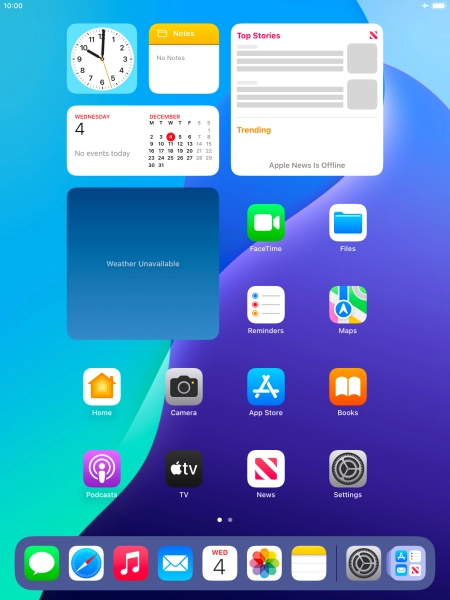 The flight mode icon shows that flight mode is turned on.