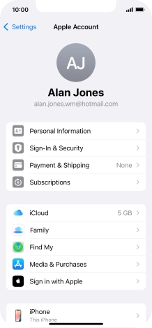 Press iCloud.