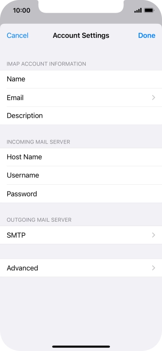 Press SMTP.