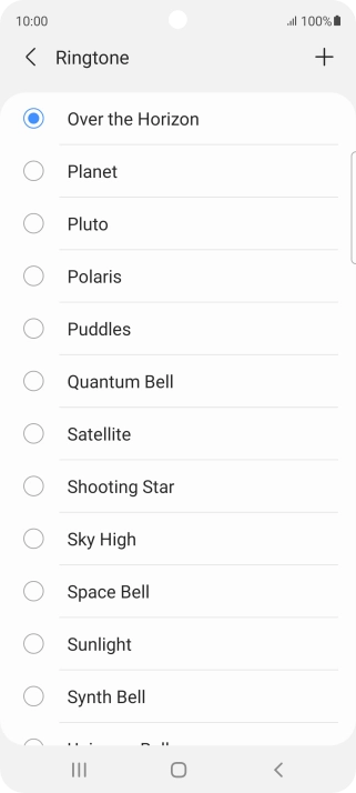 Press the add ring tone icon. Press the add ring tone icon.