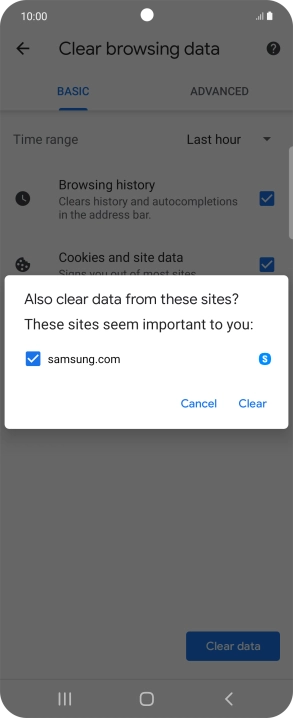 Press Clear.