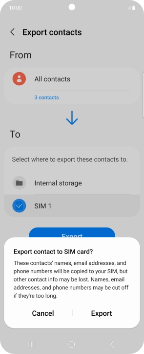 Press Export.