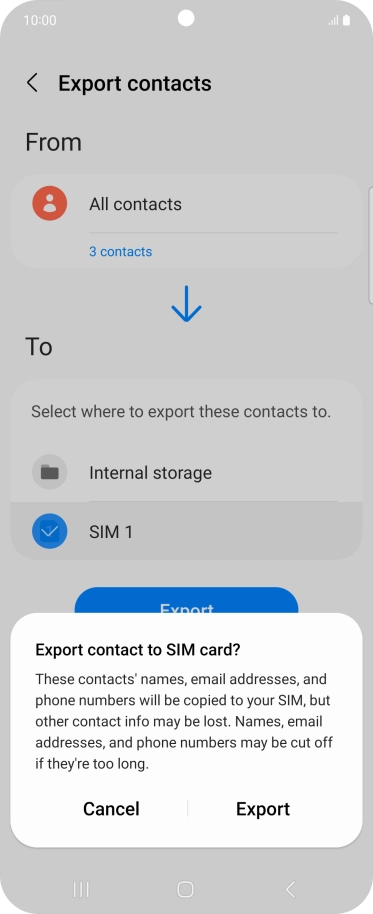 Press Export.