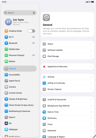 Press Mobile Data.