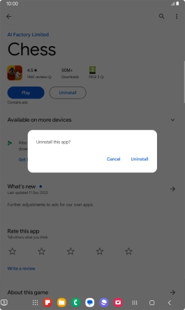 Press Uninstall.