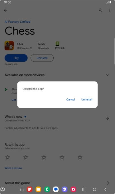 Press Uninstall.