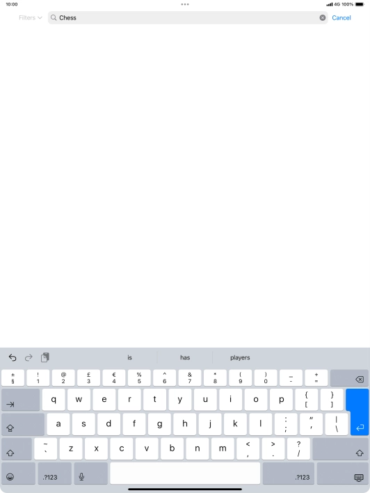 Key in the name or subject of the required app and press enter.