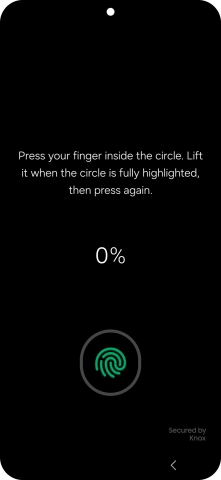 Follow the instructions on the screen to create the phone lock code using your fingerprint. Follow the instructions on the screen to create the phone lock code using your fingerprint.