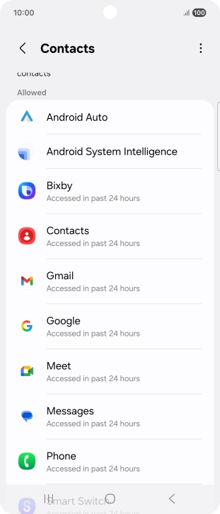 Press the required app. Press the required app.