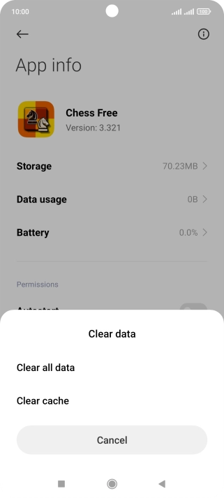 Press Clear cache.