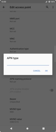 Key in default and press OK.