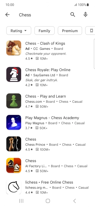 Press the required app. Press the required app.