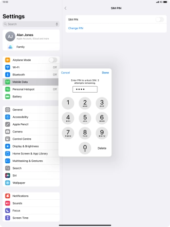 Key in your PIN and press Done. Key in your PIN and press Done.