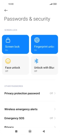 Press Screen lock.