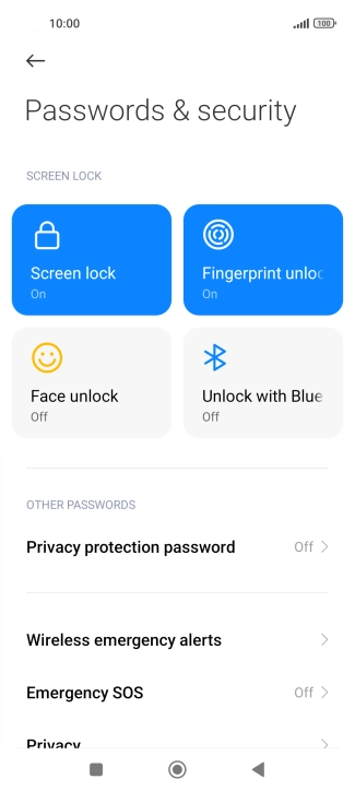 Press Screen lock.