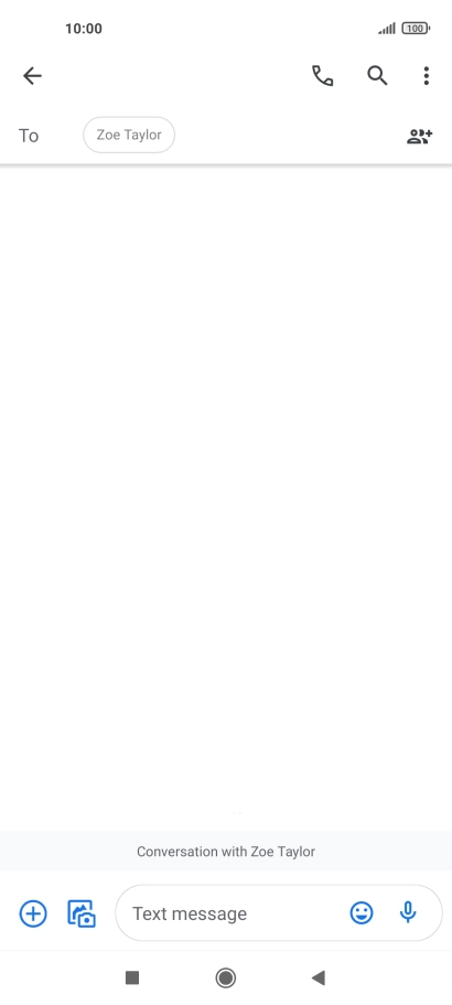 Press the text input field and write the text for your text message.
