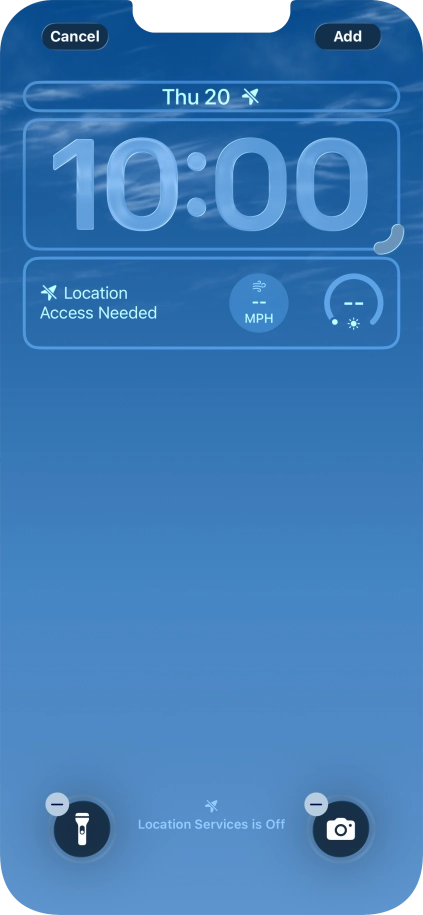To customise the way the lock screen date is displayed, press the date widget and follow the instructions on the screen to select the required widget display mode.