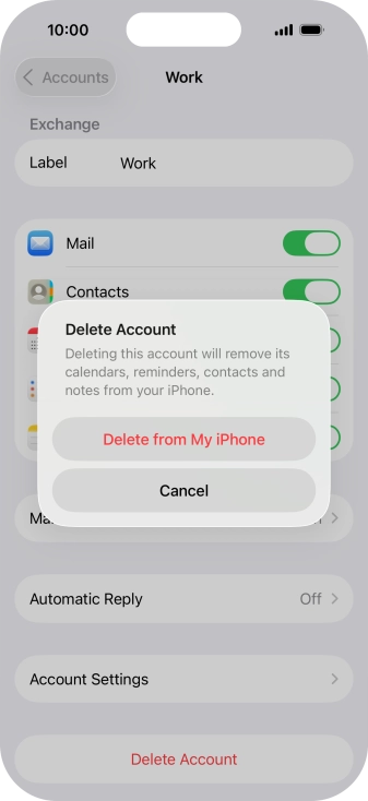 Press Delete from My iPhone. Press Delete from My iPhone.