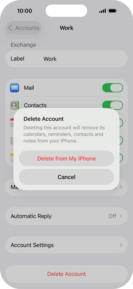 Press Delete from My iPhone. Press Delete from My iPhone.
