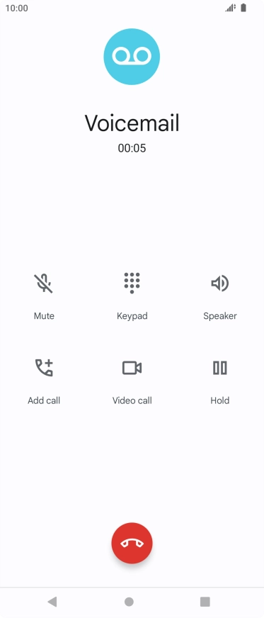 Press the end call icon. Press the end call icon.