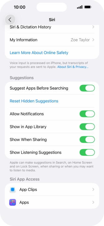 Press the required app. Press the required app.