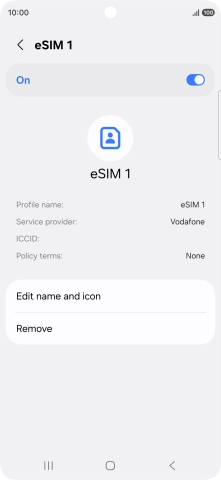 Press Remove and follow the instructions on the screen to delete your eSIM. Press Remove and follow the instructions on the screen to delete your eSIM.