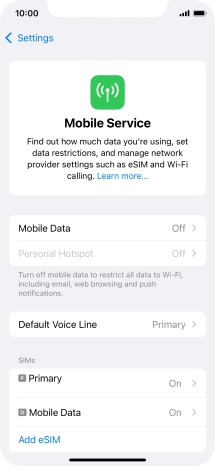 Press Mobile Data.