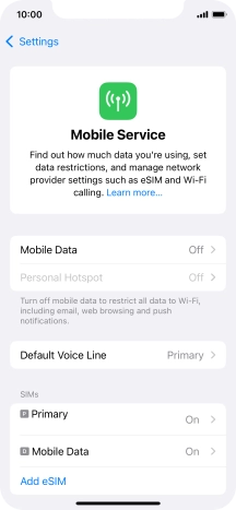 Press Mobile Data.