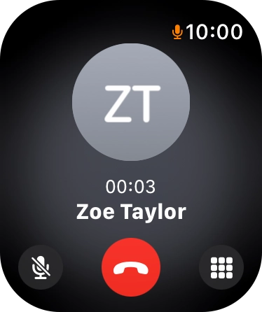 Press the end call icon to end the call and return to the home screen.