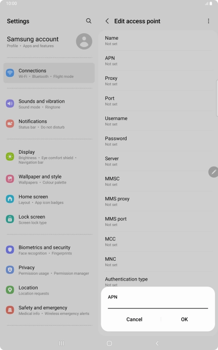 Key in wap.vodafone.co.uk and press OK.