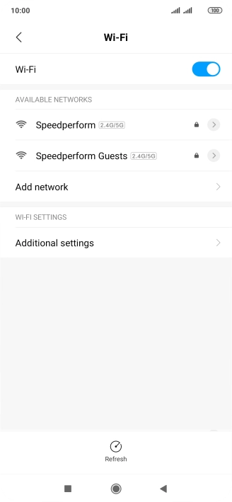 Press the required Wi-Fi network. Press the required Wi-Fi network.