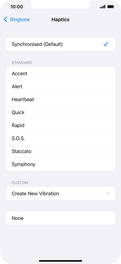 Press the required setting to turn on the function.
