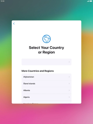 Press the required country or area.